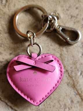 kate spade Pink Heart Bow Keychain/purse Charm
